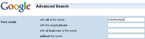 Google Advanced Search.